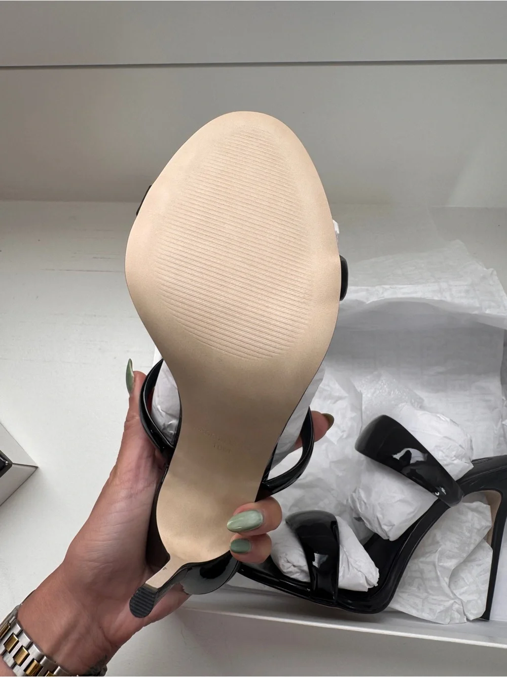 Steve Madden Saturn Black Patent Stiletto Heels